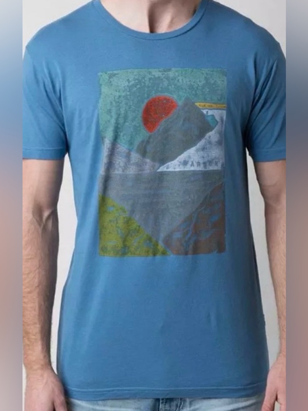 Arbor Matterhorn Graphic Tee Slate Blue Size XXL Bamboo Blend